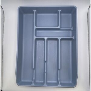 Vtg Rubbermaid Silverware Utensil Tray Drawer 7 Compartment Organizer‎ 0521 Blue